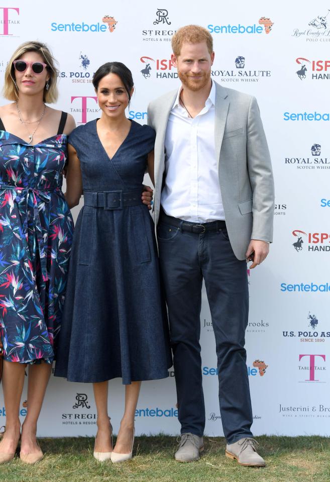  The pair, here with polo player Nacho Figueras' wife Delfina Blaquier, attended a polo fundraiser in Berkshire