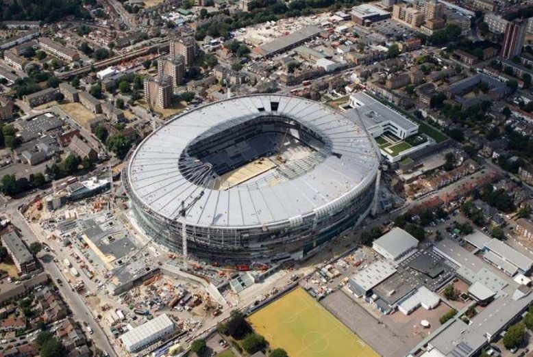  Work is almost complete on the stadium a month before it is used for the first time