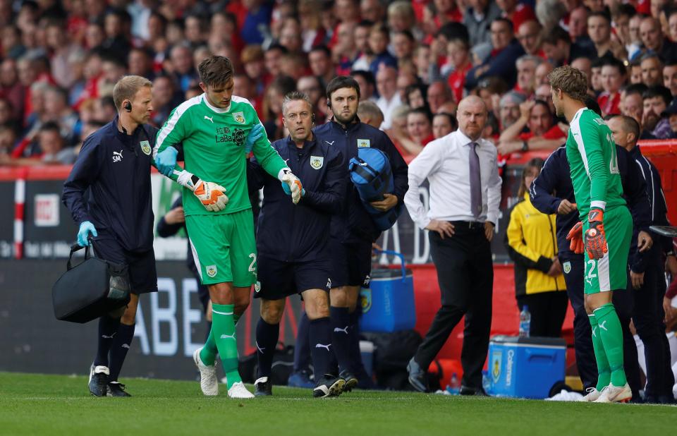  Nick Pope's night was ended after just 13 minutes against Aberdeen