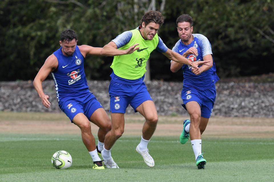  The Chelsea squad trained ahead of their trip to Nice