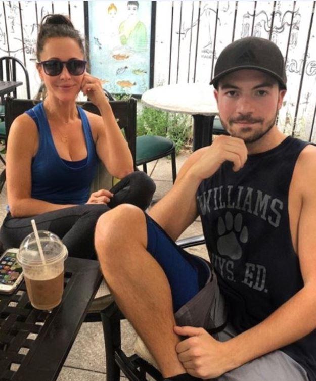  Jessica and her pal stopped at a restaurant in their gym gear