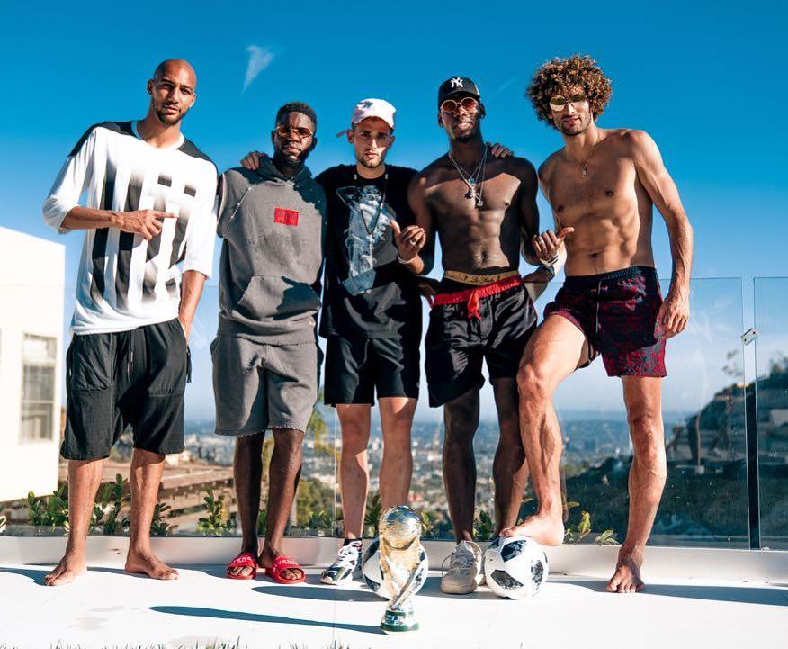  Paul Pogba and Marouane Fellaini meet up on holiday in LA as France and Belgium stars enjoy a rest