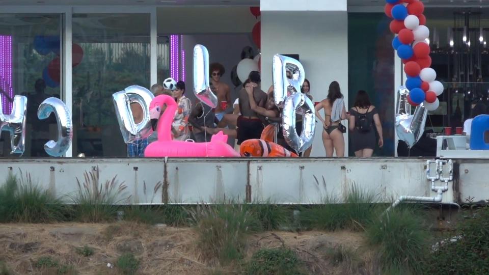  Pogba was surrounded by women in bikinis who were enjoying the party