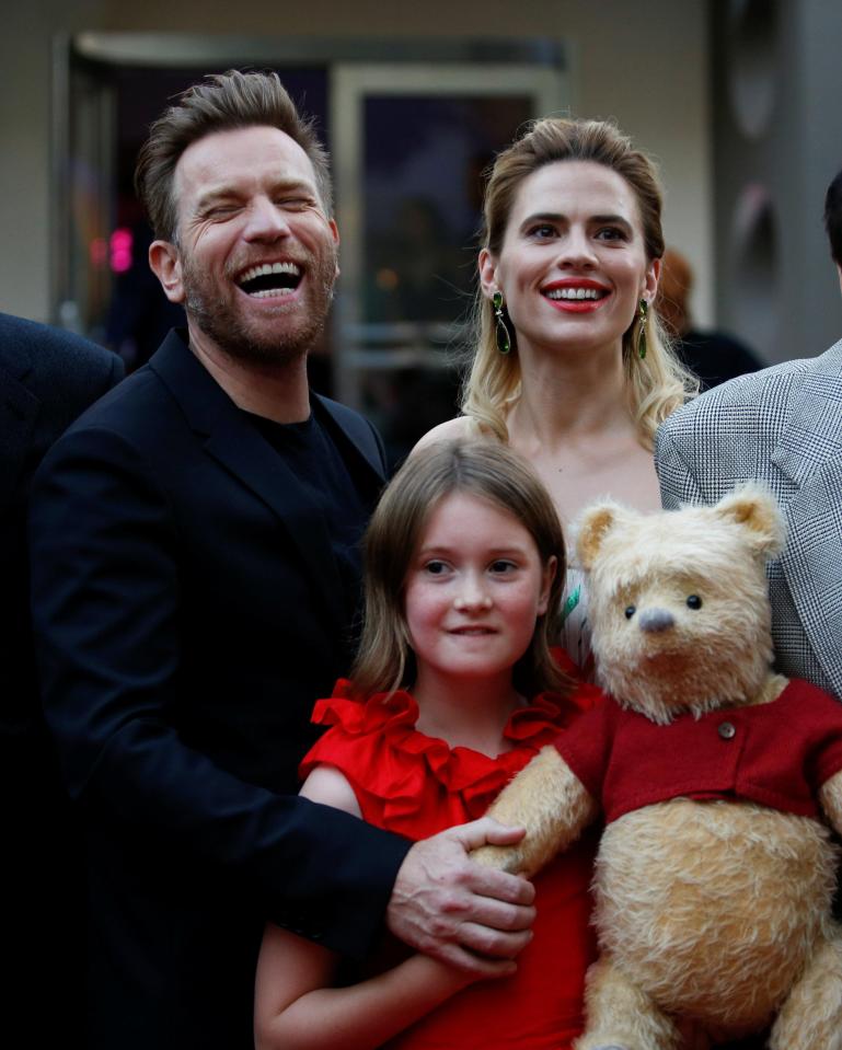  Hayley pictured at the ­premiere of the Disney film Christopher Robin alongside co-stars Ewan McGregor, Bronte Carmichael