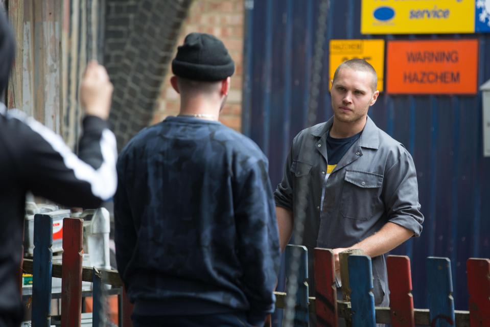  Keegan is left terrified when a gang goads him in Albert Square, so his brother deals with them