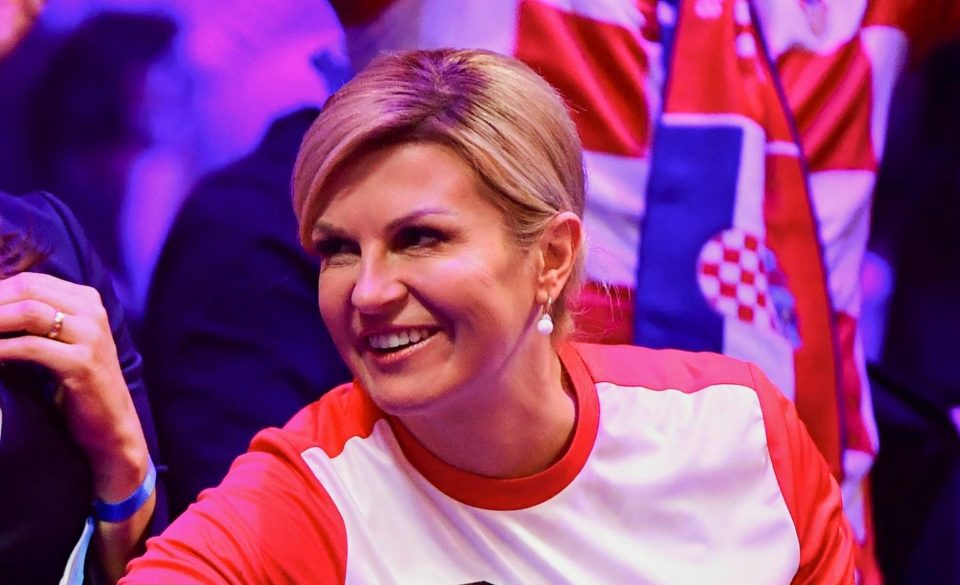  Renowned for supporting her country at major sporting events, Kolinda Grabar-Kitarovic was right behind Croatia at the Davis Cup final