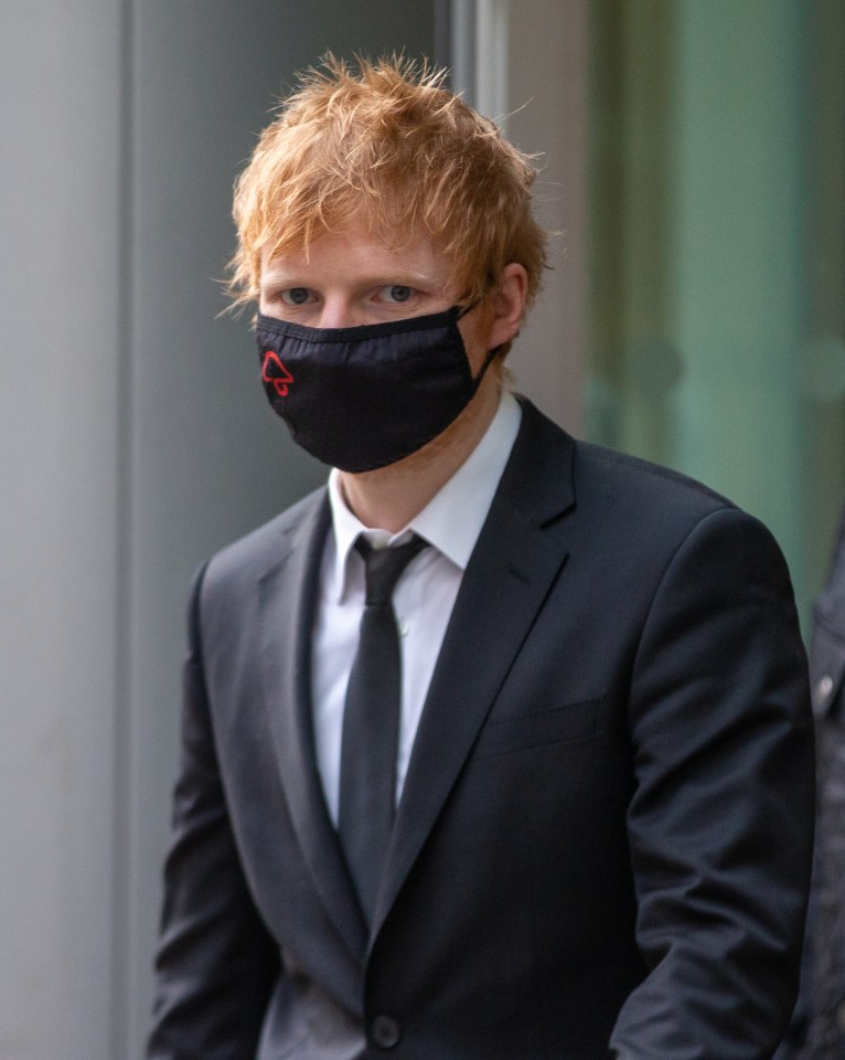 Ed Sheeran arrives at court in March 2022 for the copyright hearing