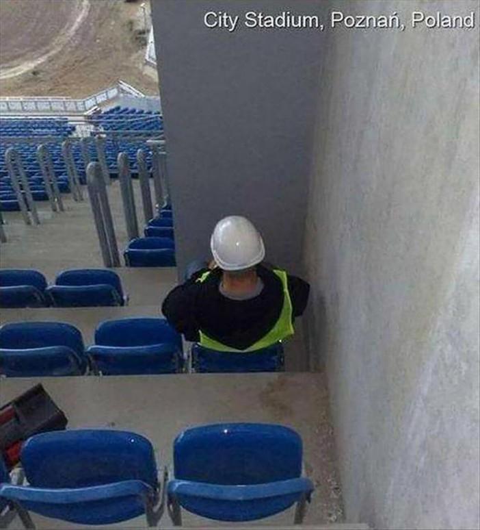 There’s not much room and absolutely no view in this stadium seat