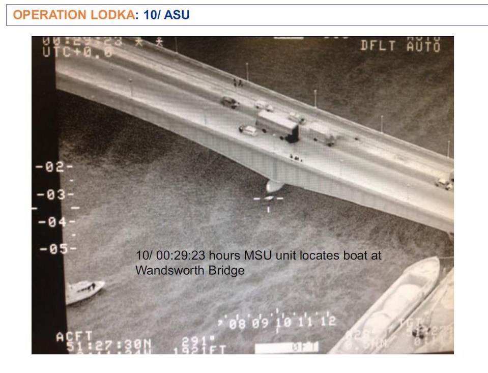 The submerged boat in the River Thames