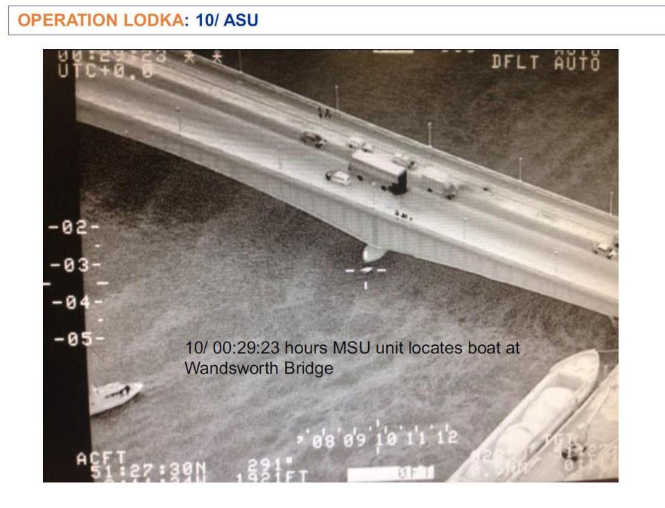  The submerged boat in the River Thames