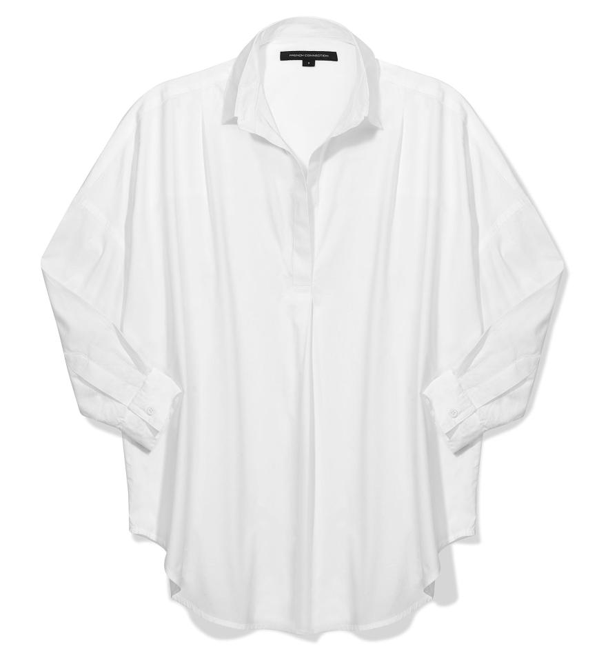  No wardrobe is complete without a classic white shirt. This oversized French Connection shirt can be dressed up or down and will never date