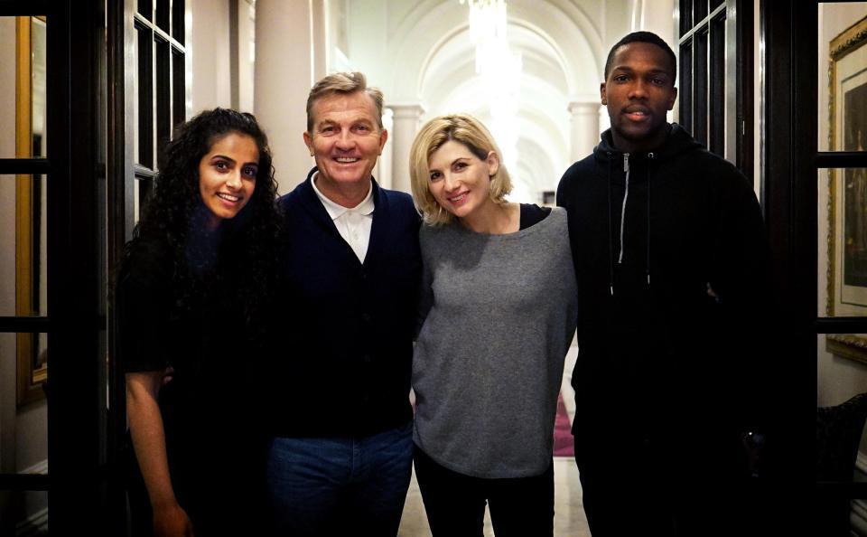  Jodie Whittaker with her Dr Who co-stars