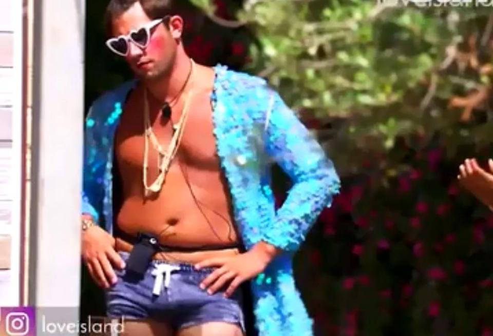  Jack Fincham looked more like a Miami gangsta in his blue sequin jacket and beads