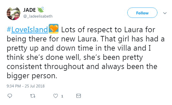  Another fan gushed about how great Laura was