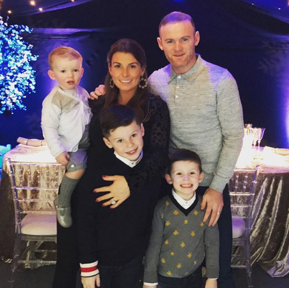  The Rooneys, pictured here without latest arrival Cass, will all be heading to America