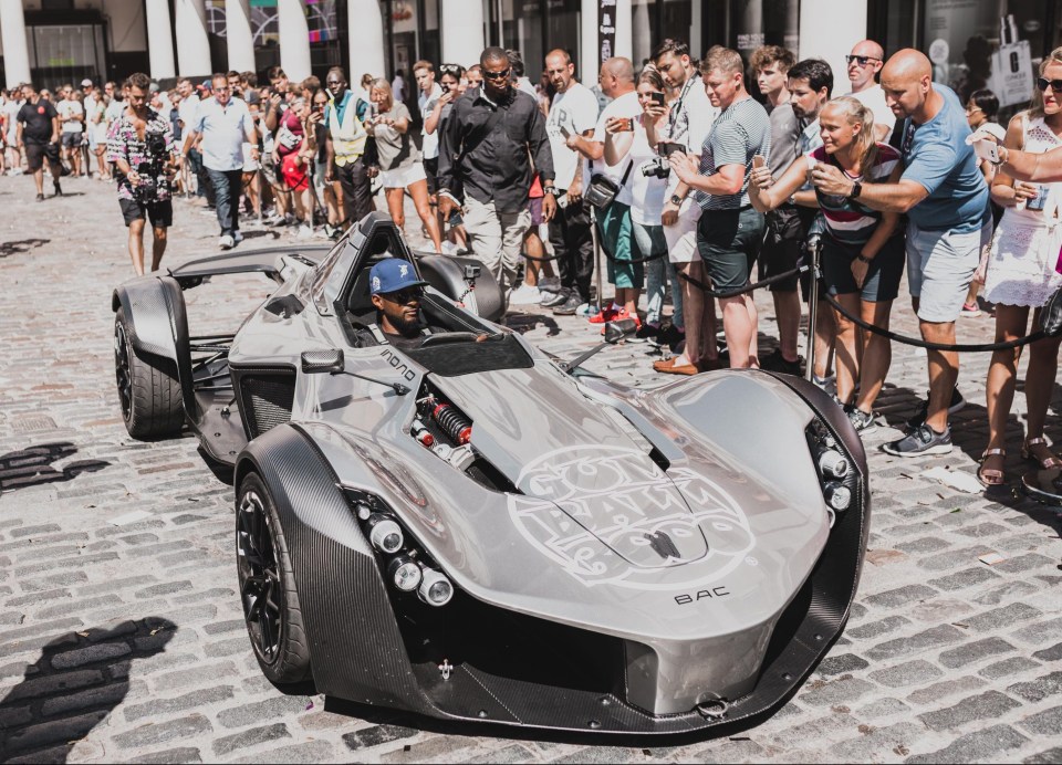 Usher appeared in the BAC Mono supercar