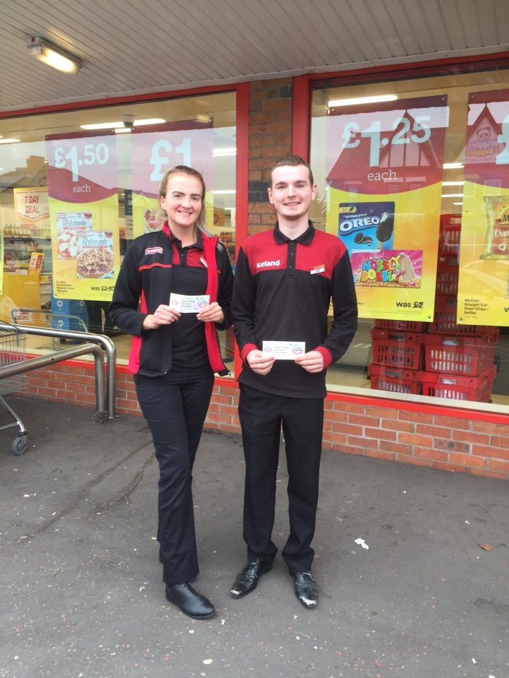  Iceland employees Luke and Lauren were both given Customer Service Awards for rescuing the dog