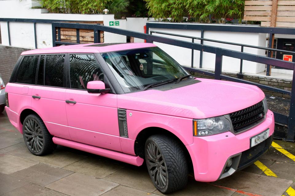  Katie's cars also cost a lot - like this pink 4x4