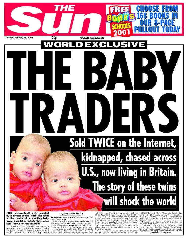  The Sun exclusively revealed the grim story behind the twins adoption back in 2001