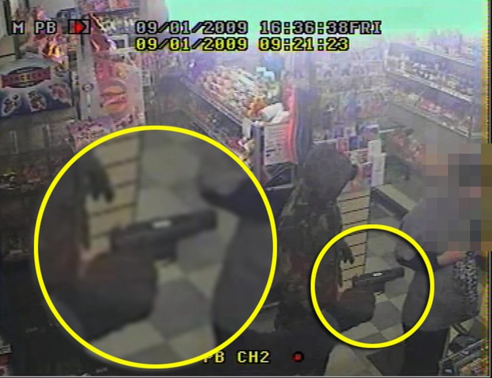  The mysterious gun was used in this crime as shown on the CCTV camera