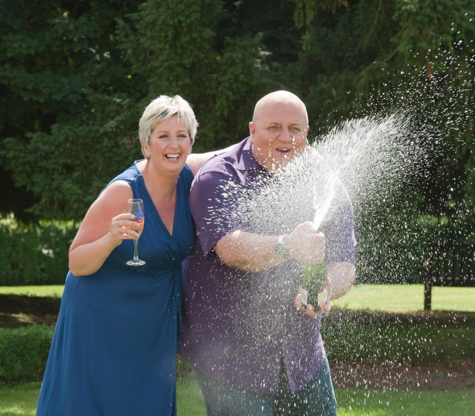  Gillian and Adrian in 2012 celebrating winning the second biggest prize in EuroMillions history