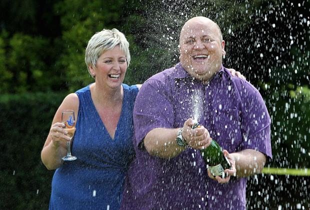 Gillian and Adrian celebrating their win