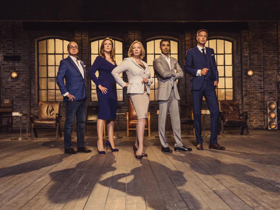  Jenny, with fellow Dragons Touker Suleyman,Deborah Meaden, Tej Lalvani and Peter Jones