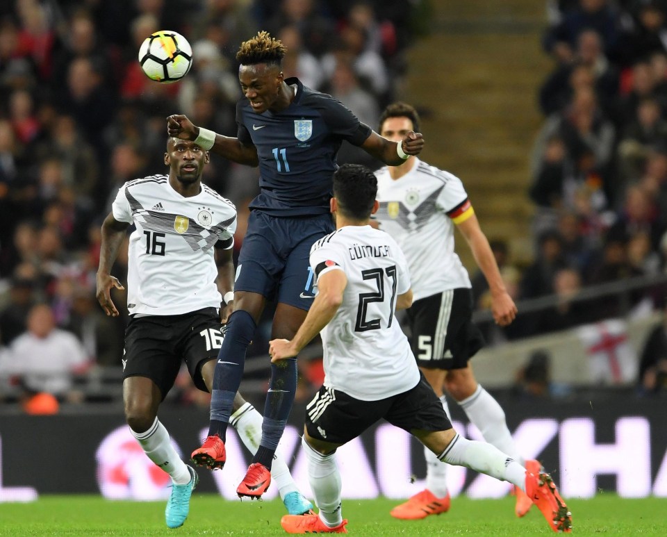 Abraham had his first taste of first-team football for England in a friendly against Germany, but was left out of the World Cup squad