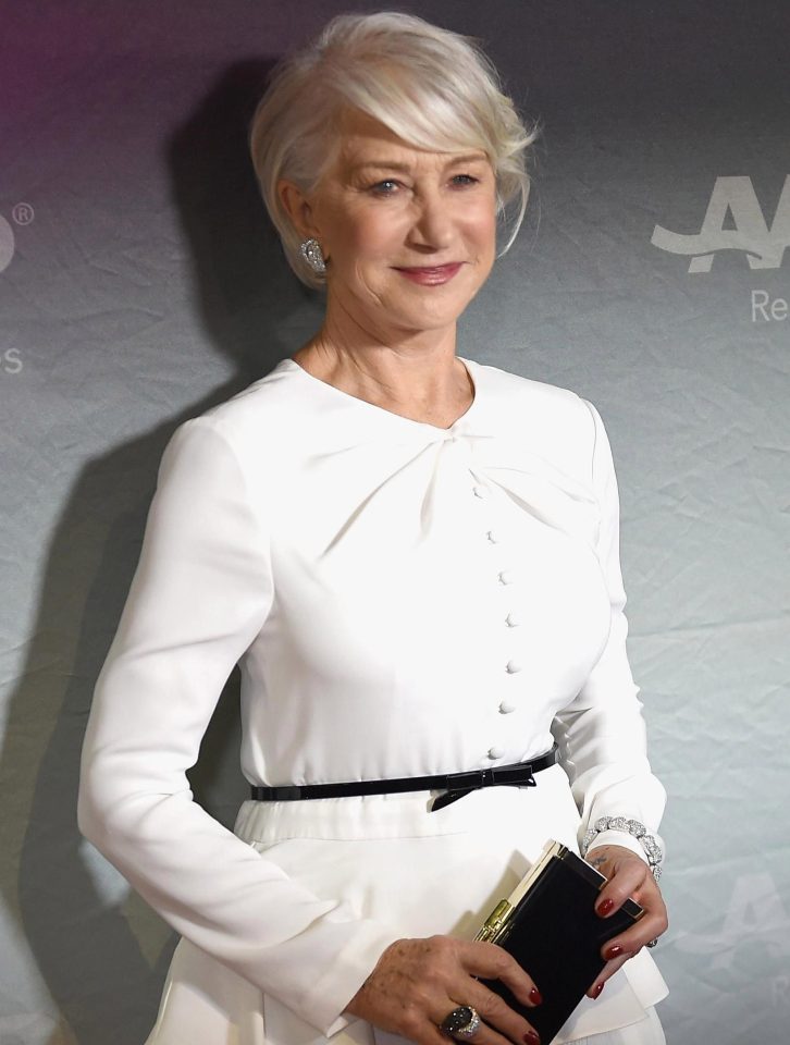  The star of the skit is Dame Helen Mirren, who's known for her trademark blonde hair