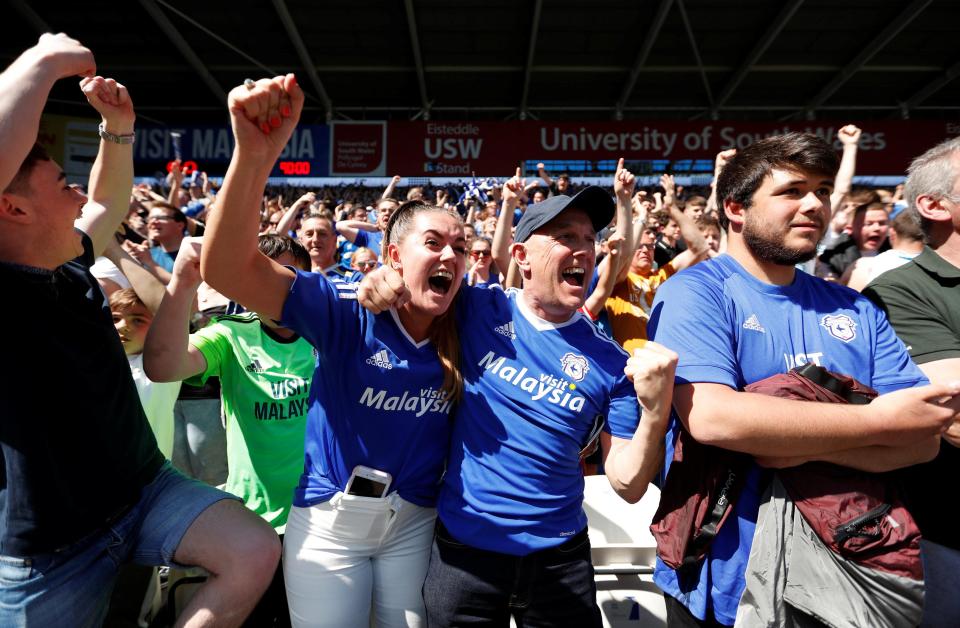  Cardiff City fans have just enjoyed promotion back to the Premier League