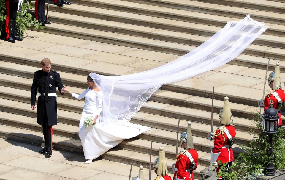  Meghan also had a 15ft veil