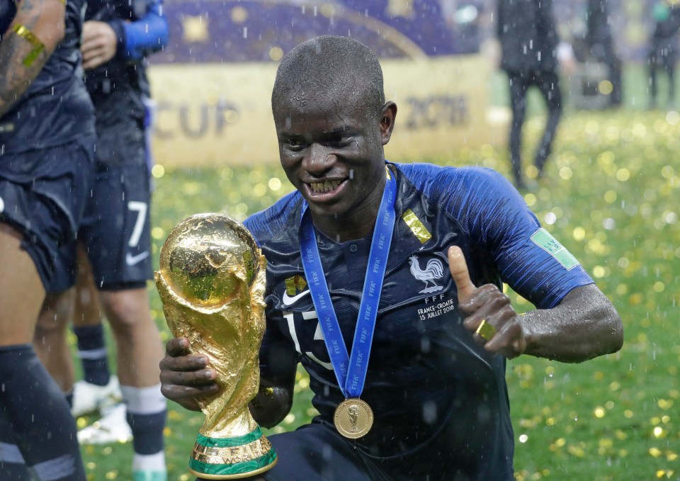 Kante, 27, was reportedly too shy to hold the World Cup following the 4-2 win against Croatia