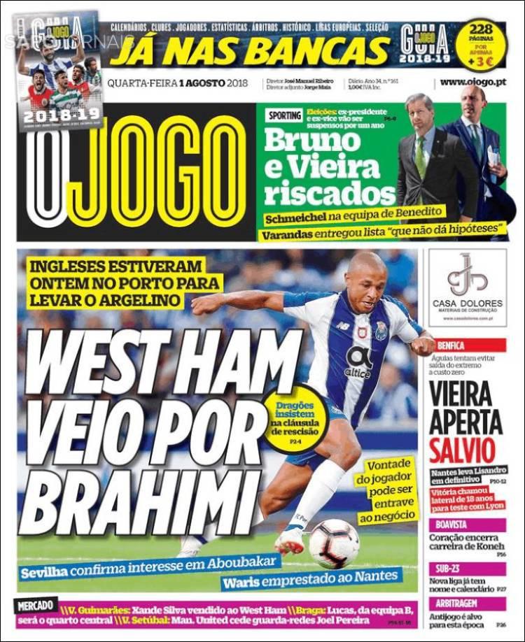  Portuguese newspaper O Jogo claim the Hammers are in talks to sign contract rebel Brahimi