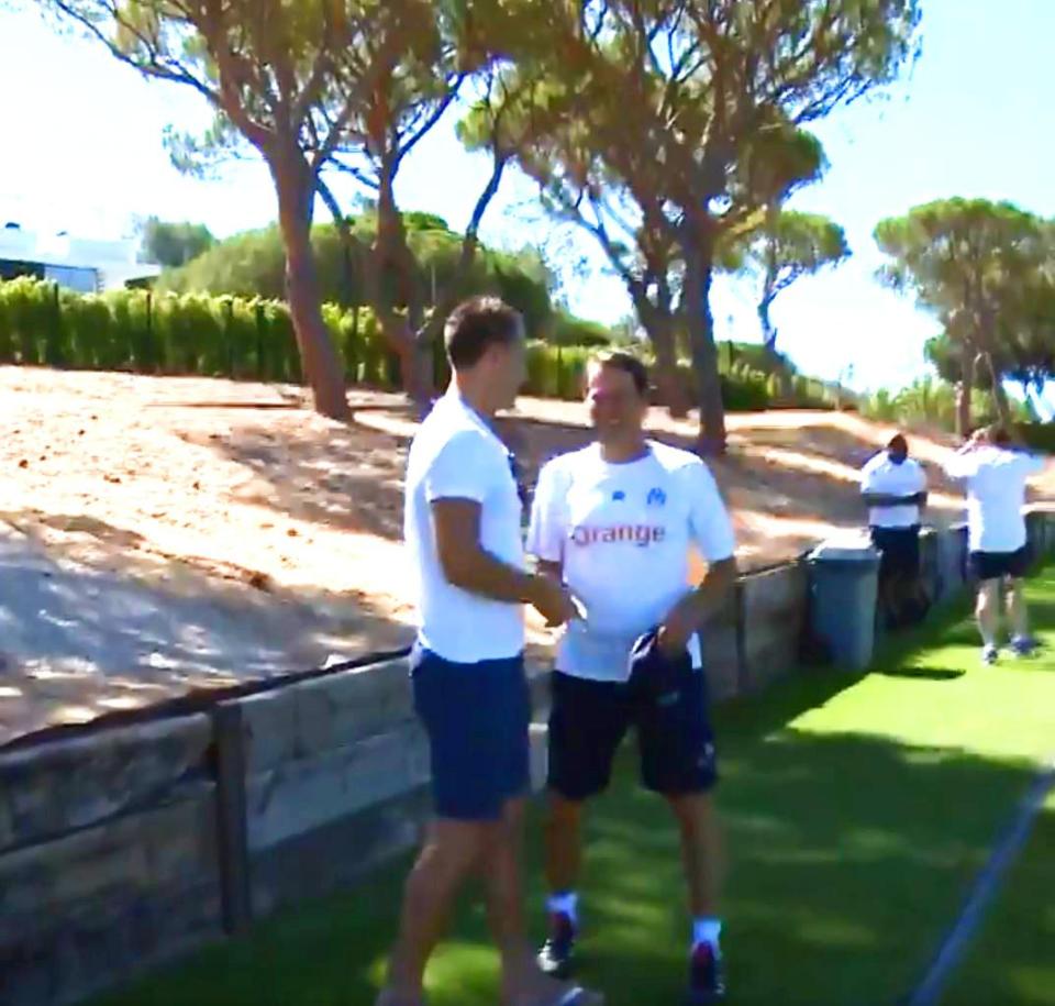  Terry was welcomed by the Marseille coaching staff as he watched the French side train