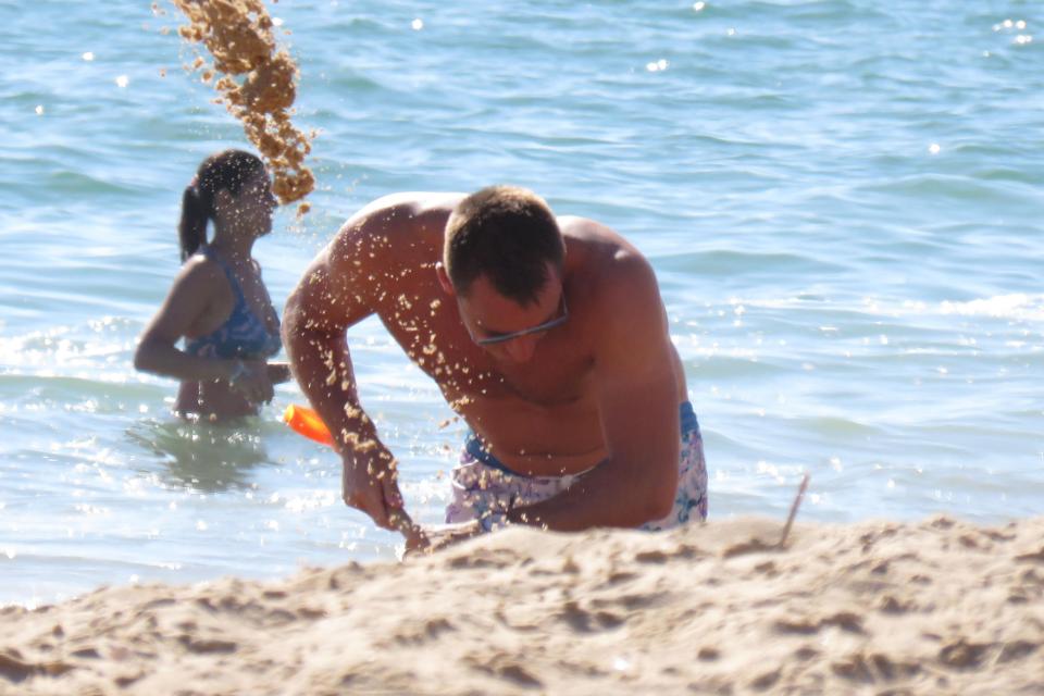  Terry got his hands dirty in the sand but will be thinking about his future after leaving Aston Villa