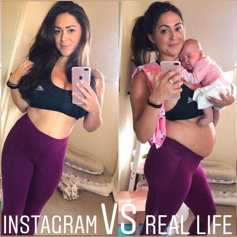  Casey Batchelor has posted an Instagram Vs a real life image online