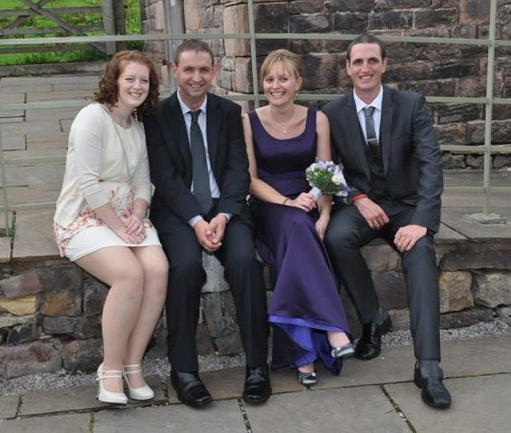  Victim Samantha Eastwood and ex John Peake, seen with his sister Katie and her husband Michael Stirling (right)