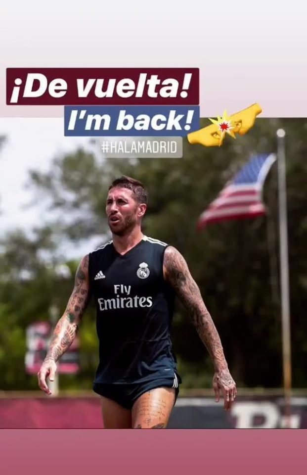  Ramos returned following his post-World Cup break with his family