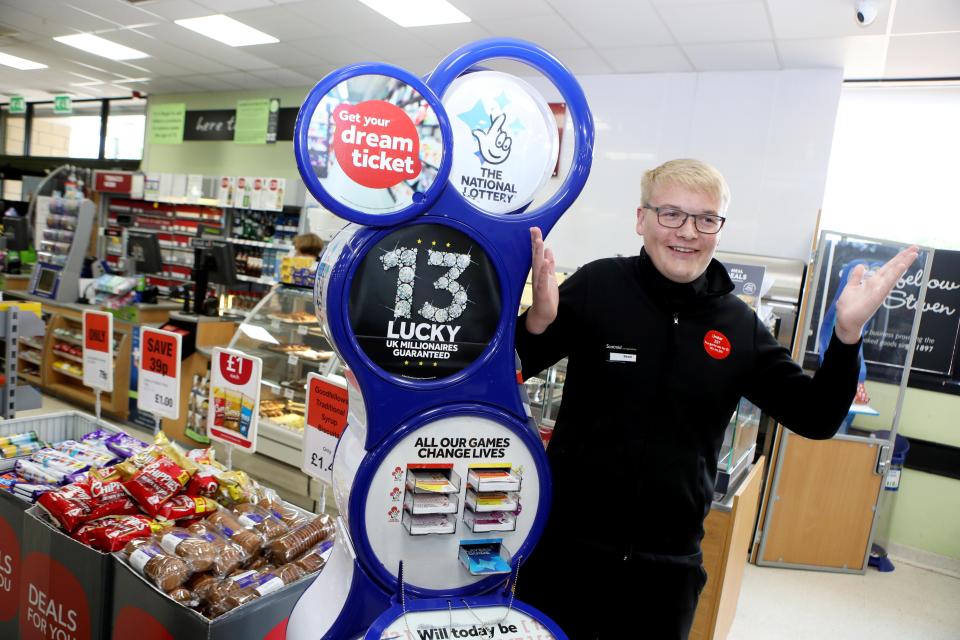  Shopkeeper Sean Grant hadn't realised the ticket was a winner when he ripped it up