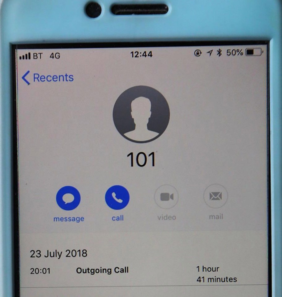 The engineer kept her phone on speaker until a handler with the non-emergency service replied 101 minutes later