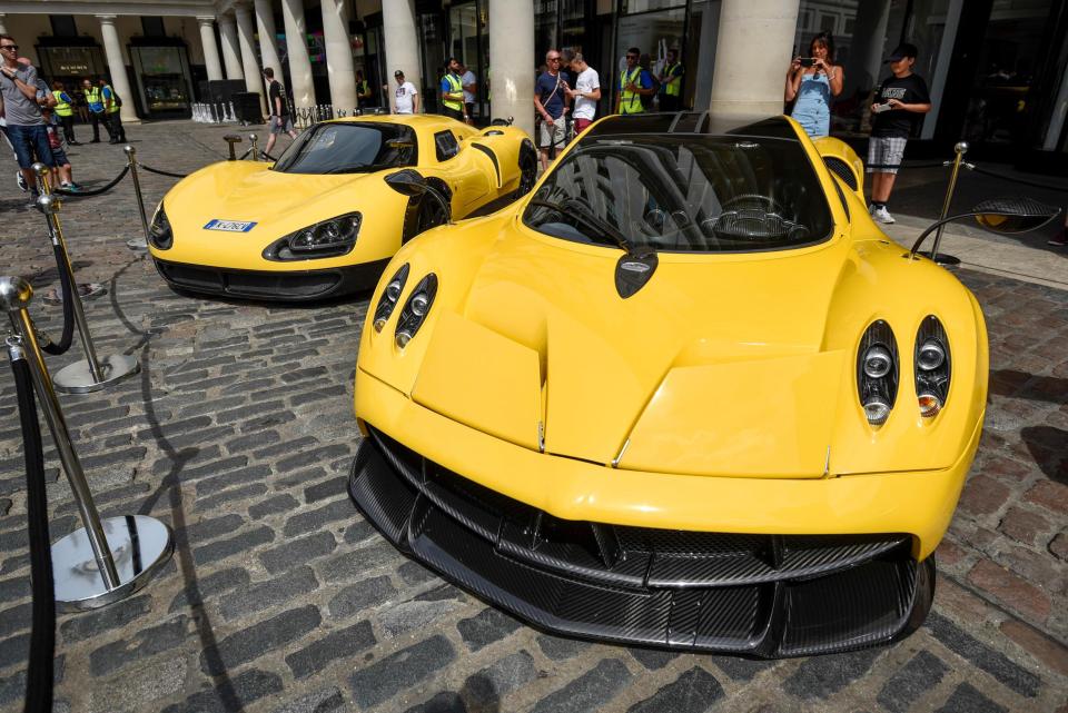  An EC Only One P8 (left) and a Pagani Huayra were two of the more unique cars on display