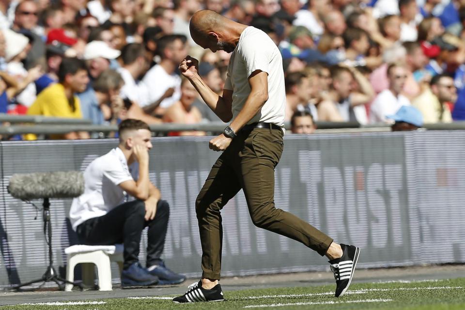  Guardiola liked the look of his City side opening the scoring as he displayed his own sense of fashion on the sidelines