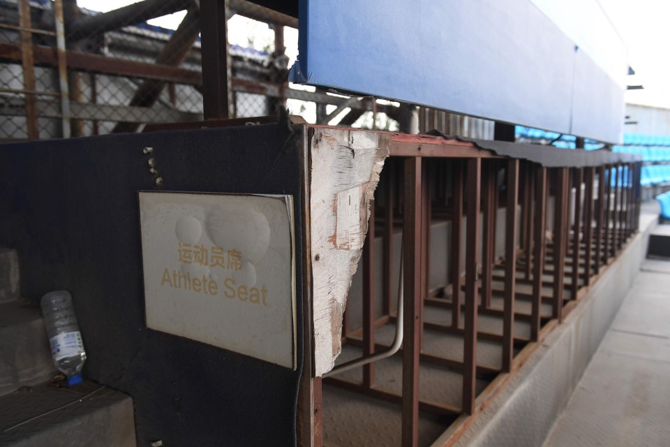 The beach volleyball arena has been allowed to disintegrate into a dangerous minefield of hazards