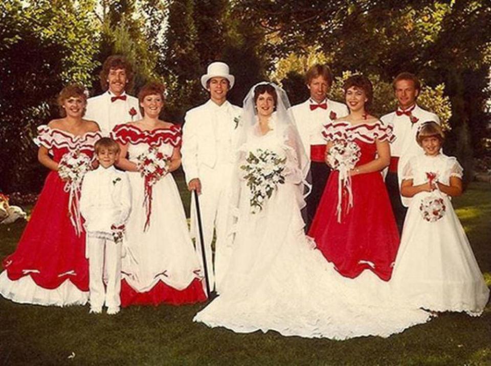  Even the groom is dressed head-to-toe in white