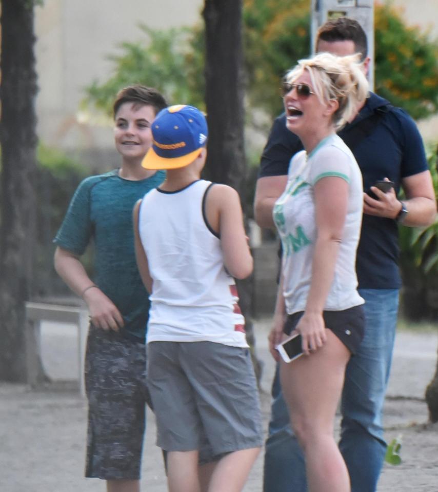  Britney Spears is having a ball in Berlin and was spotted sight-seeing with her sons Jayden and Sean