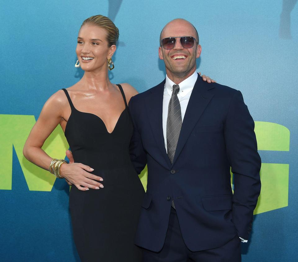  The supermodel joined fiance Jason Statham at the premiere of his new movie