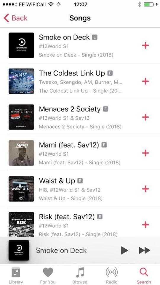  Some 12 World's tracks available on Apple Music