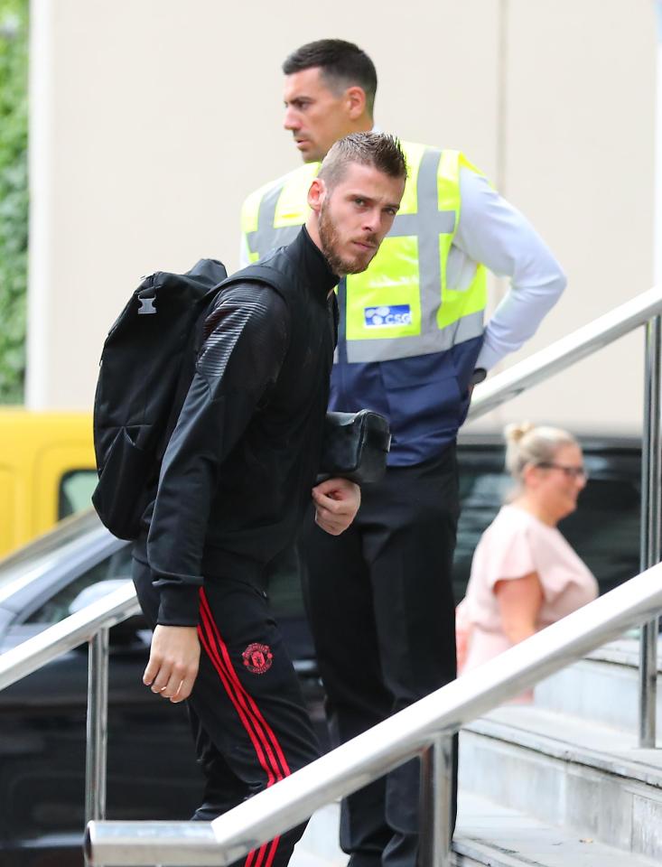  David De Gea was spotted heading into the Lowry Hotel before Leicester meeting