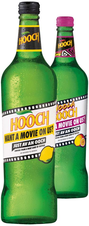  You can get a free film download when you buy 70cl or 500ml bottle of Hooch or Hoola Hooch at the supermarket