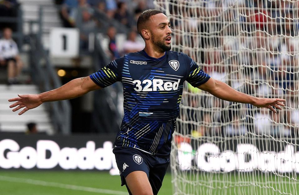  Kemar Roofe scored twice in a dominant win for Leeds at Pride Park